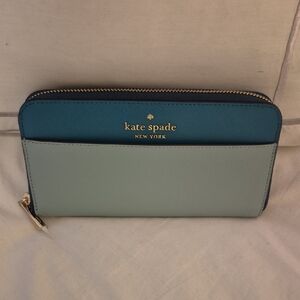 NWOT Kate Spade Blue and Teal Women's Wallet